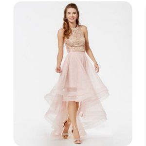 👑TLC Say Yes to the Prom Blush High Low Skirt